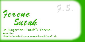 ferenc sutak business card